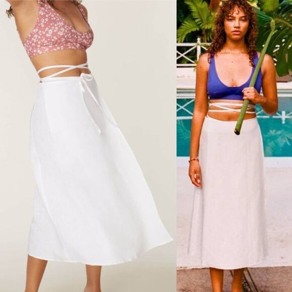 NWT Andie The Tavira Wrap Skirt Swim Cover Up Coconut White Womens Size L / XL - Picture 1 of 8